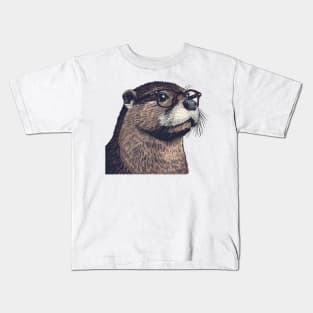 Bookworm Otter Glasses Kids T-Shirt